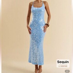 Blue Sequin Dress